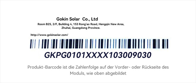 Echtheitspr&uuml;fung f&uuml;r Gokin Solar-Module